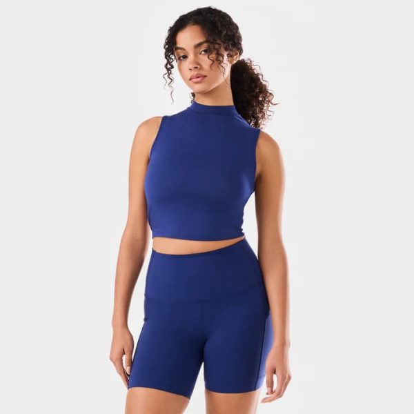 mock neck tank deep navy